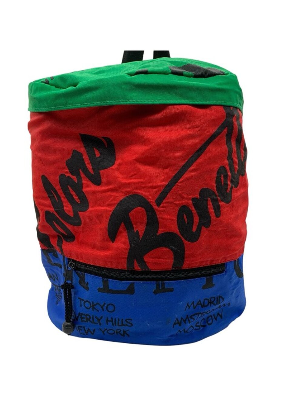 United Colors of Benetton Backpack Bag Colorful Rare Vintage School Travel